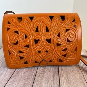 Patricia Nash Leather Salandra Flap Crossbody Bag